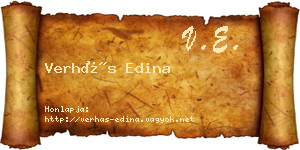 Verhás Edina névjegykártya